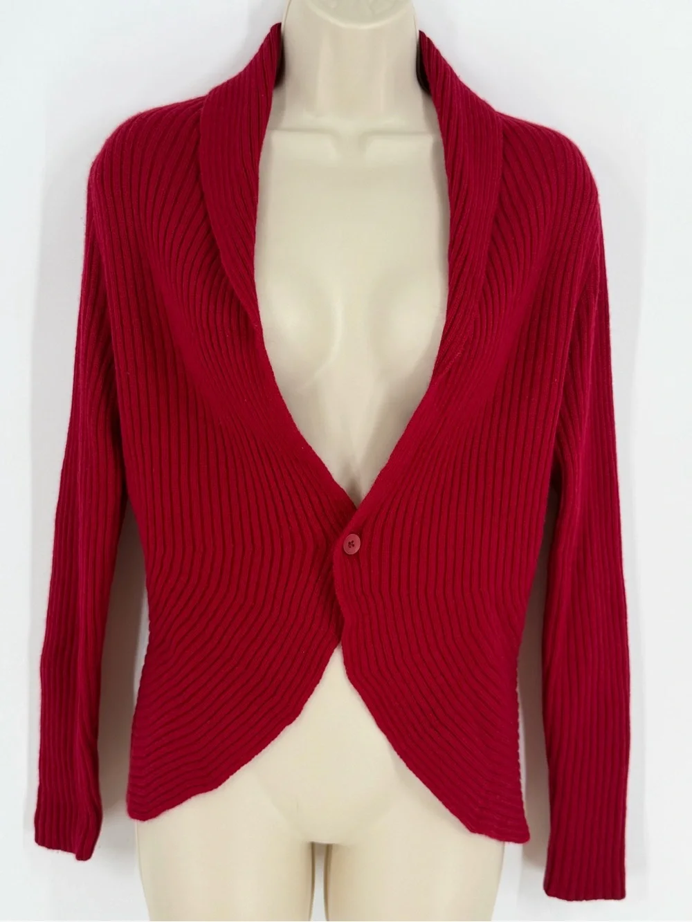 Talbots Petites Cashmere Silk Ribbed Cardigan Sweater M Vintage Y2K Old Money